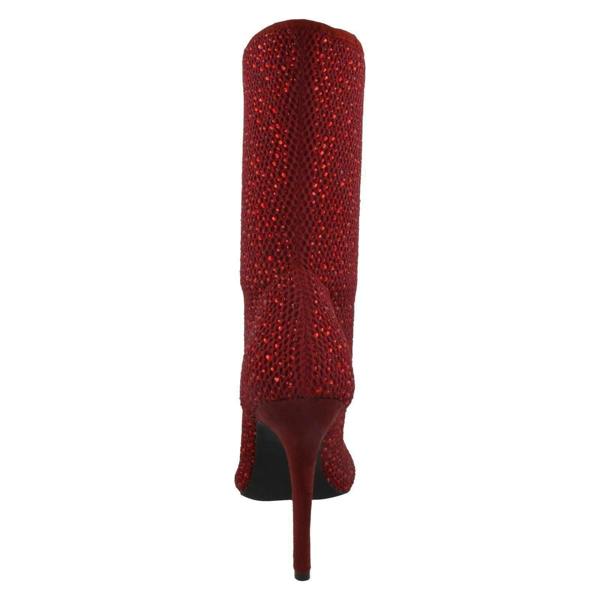Anne Michelle Ladies Anne Michelle High Heel Diamante Studded Calf Boots