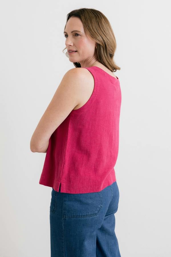 Lily & Me Allium Two Way Button Through Vest Boysenberry