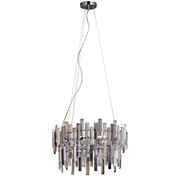 Pagazzi Lighting Onega 3 Light Chrome & Champagne Glass Pendant Ceiling Light