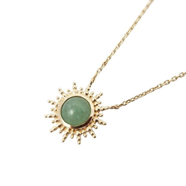 18ct Gold Vermeil Plated Aventurine Healing Stone Necklace