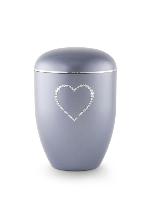 Memorials Direct Arboform Crystal Heart Urn (Steel Grey) - XL Adult