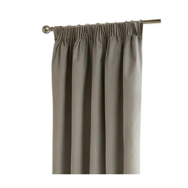 Furn Ultimate Velvet Pencil Pleat Curtains - Silver - 