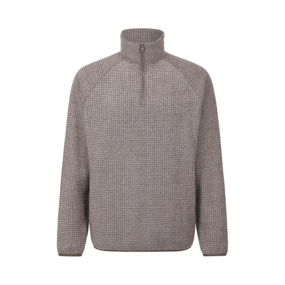 Mountain Warehouse Mens Textured Half Zip Raglan Jumper - Brown