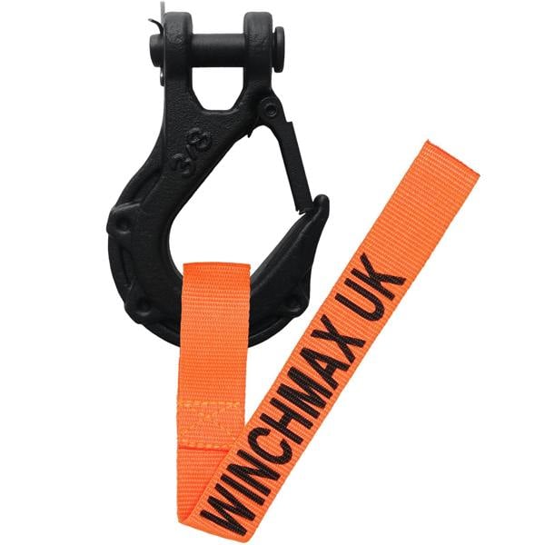 WINCHMAX Winch Hook 3/8 Inch Clevis Forged G70, Black, Tactical. Suitable for Winches up to 14,000lb