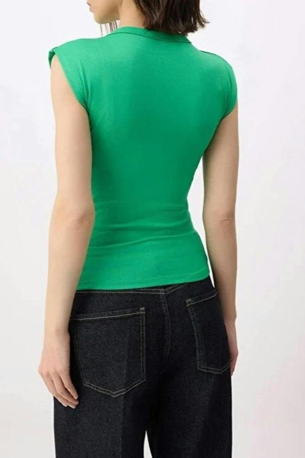 WOVCOR Viscose Fitted Knit Blouse