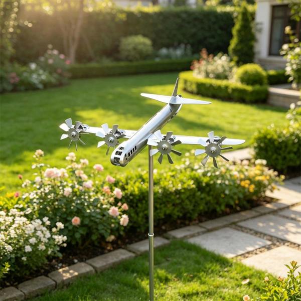 Leaper Airplane-Shaped Garden Windmill Decoration
