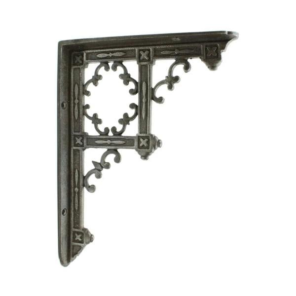 Pair of Antique Cast Iron Gothic Temple Shelf Brackets - 230mm x 170mm