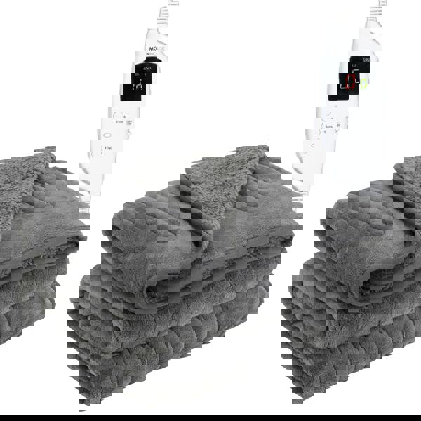 MONHOUSE Heated Electric Throw 9H Timer 9 Heat Setting Shearling Fleece Blanket