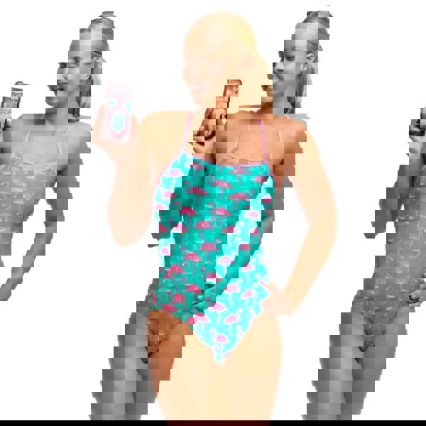 Funkita Go Flamingo! Single Strap Swimsuit - Pink/Green