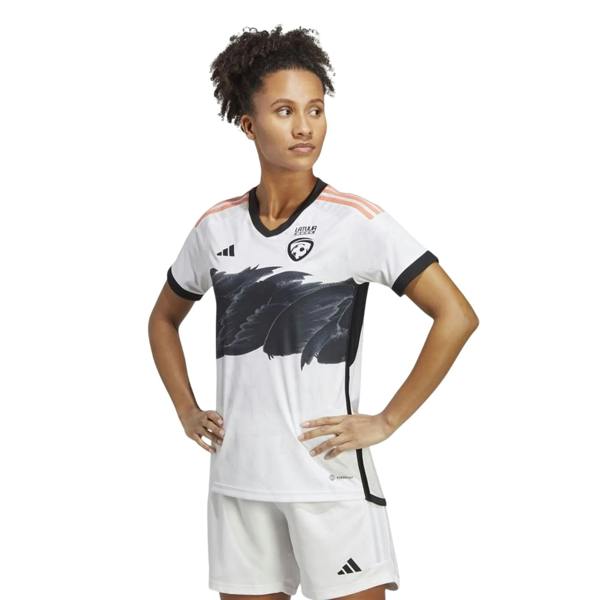 Adidas Womens/Ladies Latvia V Neck Football Jersey - White - 