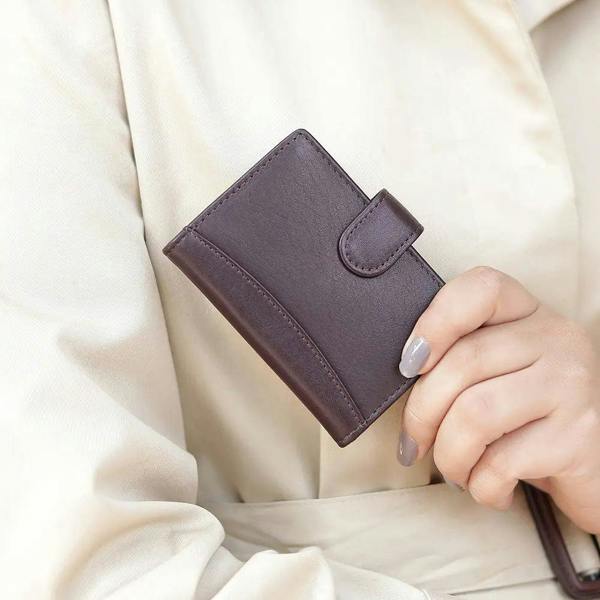 RFID Leather Credit Card Holder R602DRKBURG 6