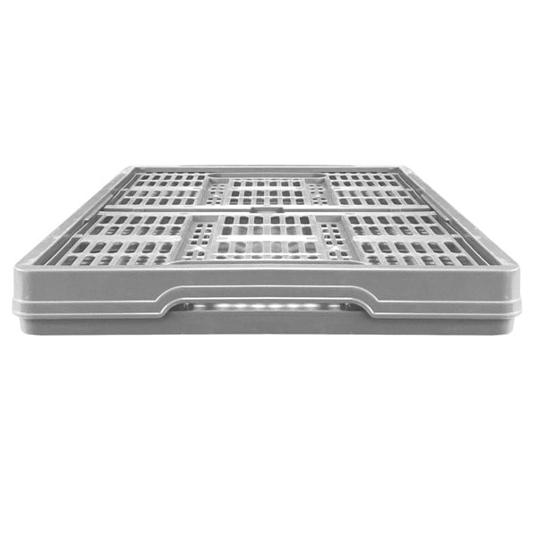 Grey 32L Plastic Folding Crate Boxes With Handles Collapsible, Foldable & Stackable
