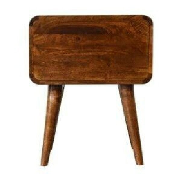 Wyld Haus Ostuni Curved Mango Wood Chestnut Bedside Table 2 Drawers