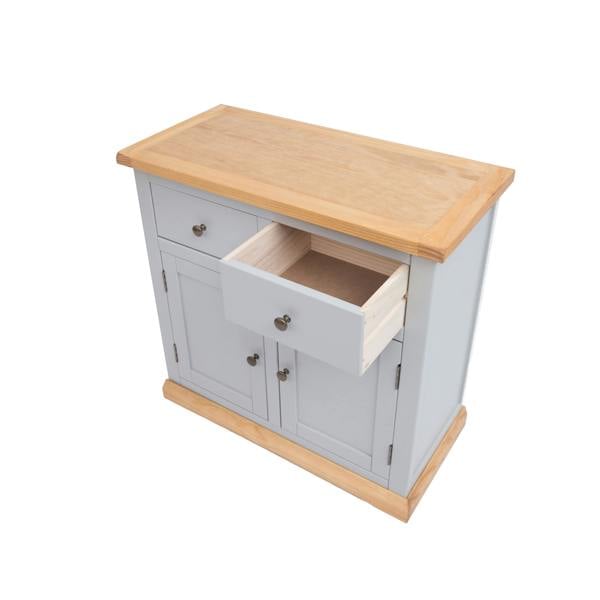 Cabinet Bits Bomporto Light Grey 2 Drawer 2 Door Sideboard Brass Knob