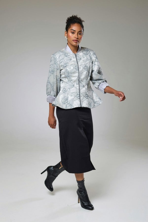 Isha's Timeless collection Twilight Flora Fitted Jacket Blouse