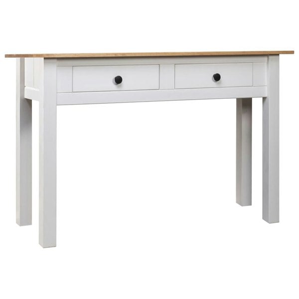 Berkfield Console Table White 110x40x72 cm Solid Pine Wood Panama Range