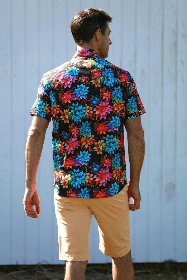 DIGITAL FLORAL PRINTED SHORT SLEEVE SHIRT – Premium Men's Patterned Shirt by Claudio Lugli | Bold Design, Tailored Fit, Best Printed Shirts