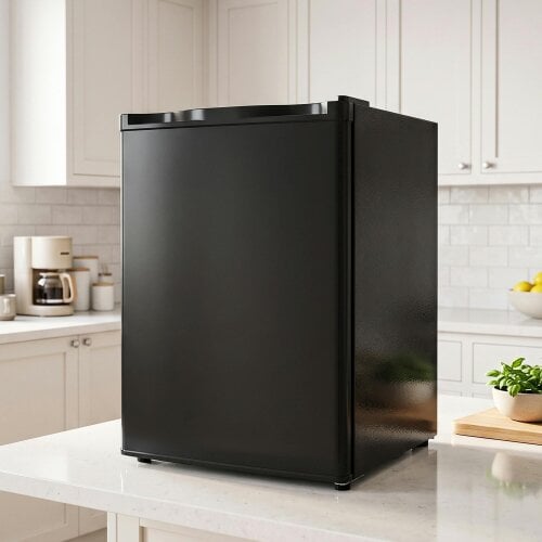 HOMCOM 73 L Mini Fridge with Chiller Box and Reversible Door, Black