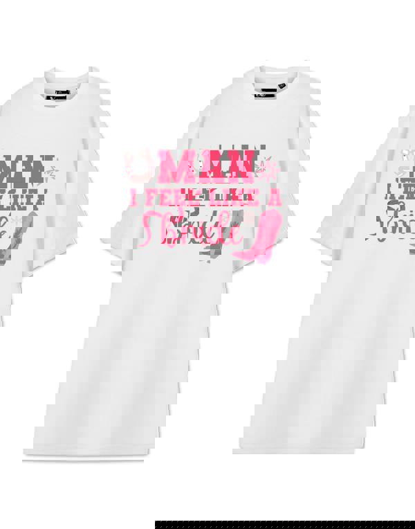 Show Me The Merch Womens White Man I Feel Like A Bride Short Sleeved T-Shirt