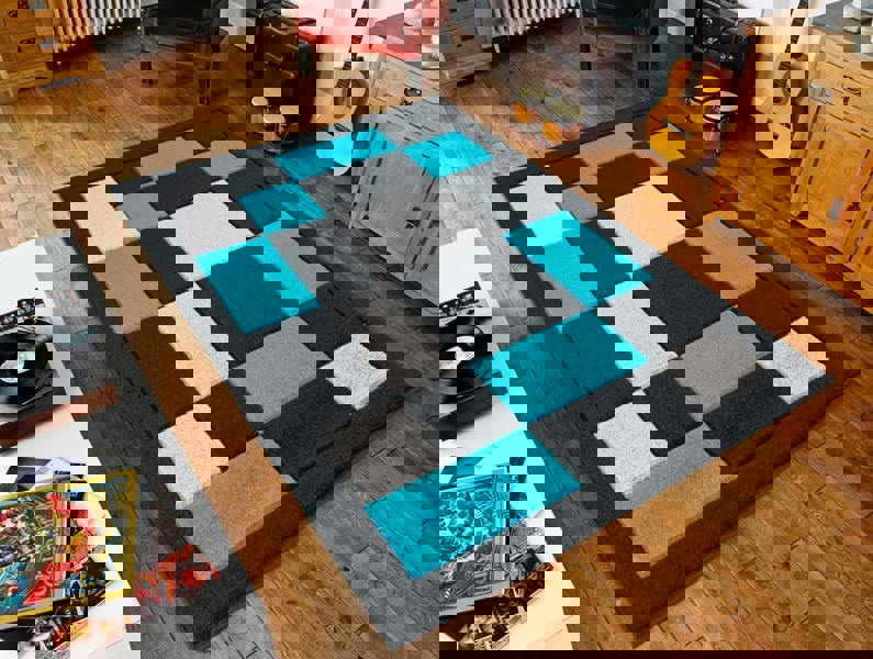 Smart Living Havana Carved Rug - Black Teal