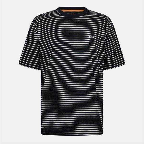 Boss Mens Striped T-Shirt - White - 