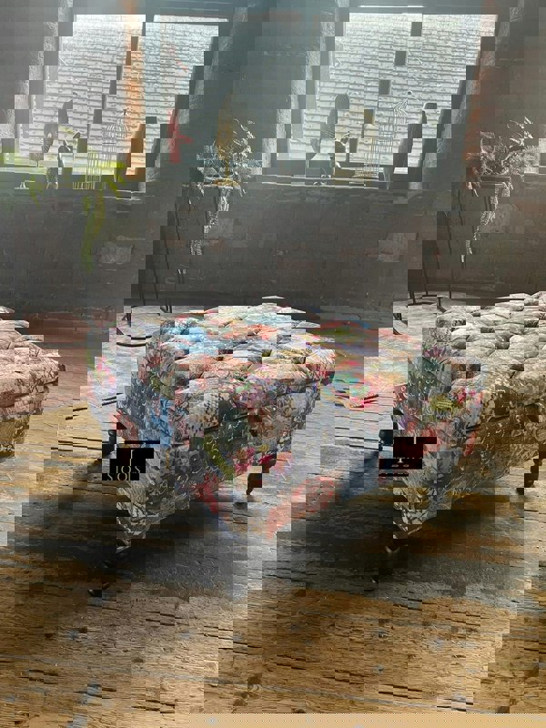 PREMIUM Ottoman storage square Demask multicolour - ISTOOLS