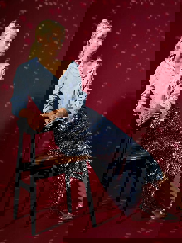 GWD Simone Midi Sequin Skirt Blue