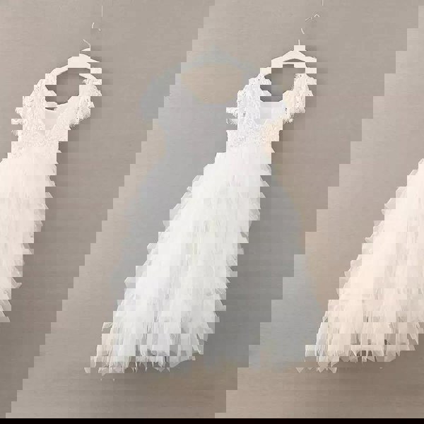 Back of Bohemian Princess dress in White