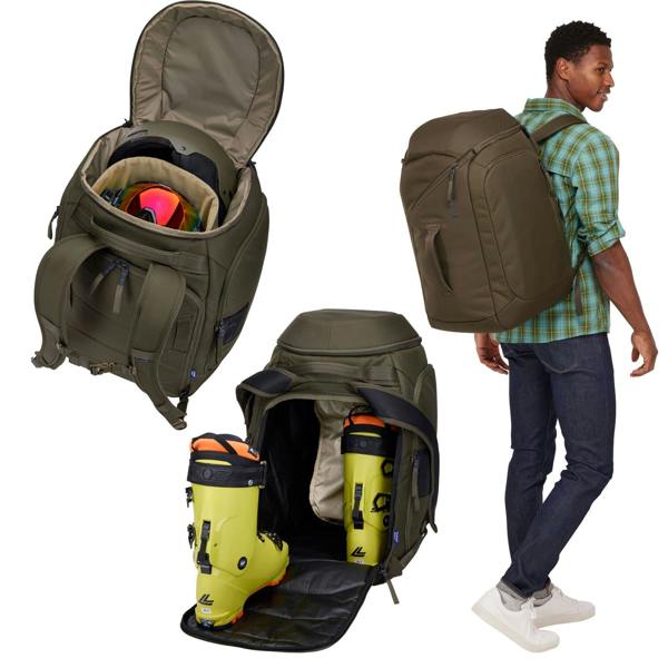 Thule 60L RoundTrip Ski Boot Rucksack Mid Khaki Travel Bag for Snow Gear