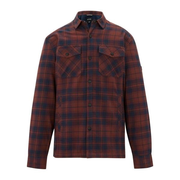 Regatta Mens Spennith Shacket Checked Shirt - Navy/Dark Cherry - 