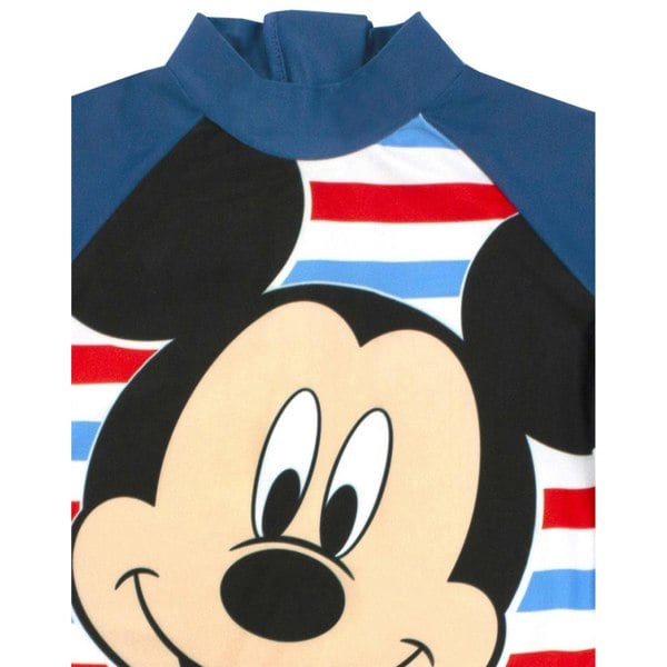 Disney Boys Sunsafe Mickey Mouse One Piece Swimsuit - Blue