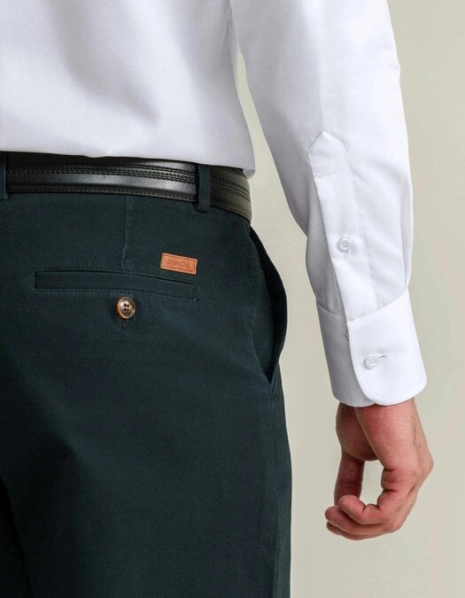 Men's White Self Textured Formal Shirt