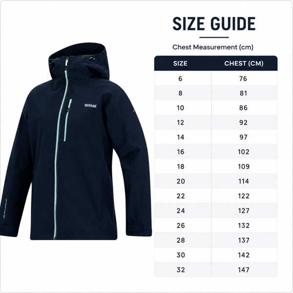 Regatta Women's Birchdale II Waterproof Jacket - Navy Blue / Icy Morn