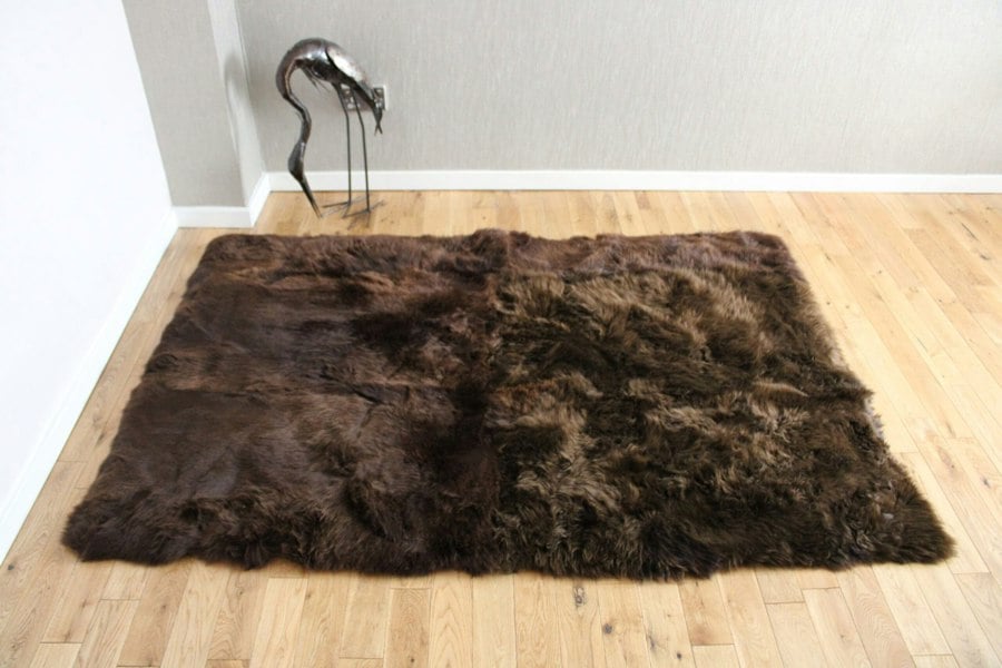 Hide Rugs Rectangular Sheepskin Rug Natural Brown