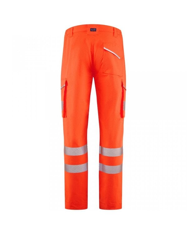 Leo Workwear Winsford EcoViz Stretch Cargo Trouser Orange