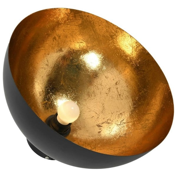 Berkfield Ceiling Lamps 2 pcs Black and Gold Semi-spherical E27