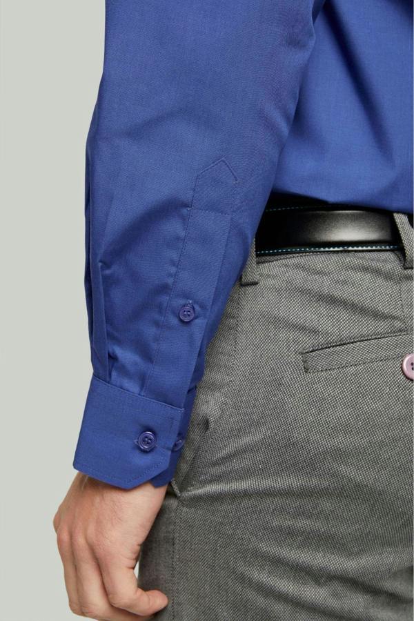 Royal Blue Long Sleeve Cotton Rich Non-Iron Shirt