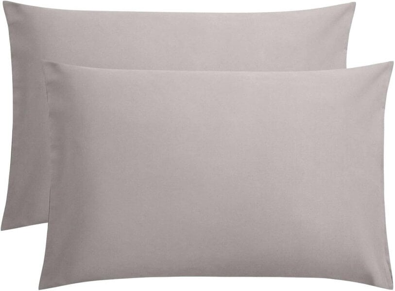 Night Zone Microfibre Pillowcases Pair – Soft Touch Hypoallergenic Easy Care Bed Linen - Silver