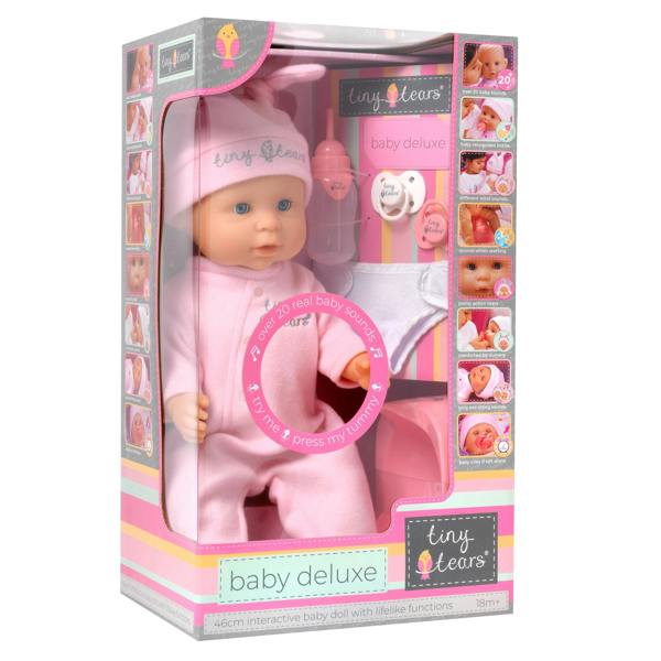 Tiny Tears 18" (46 cm) Baby Deluxe Doll With 20 Baby Sounds - White