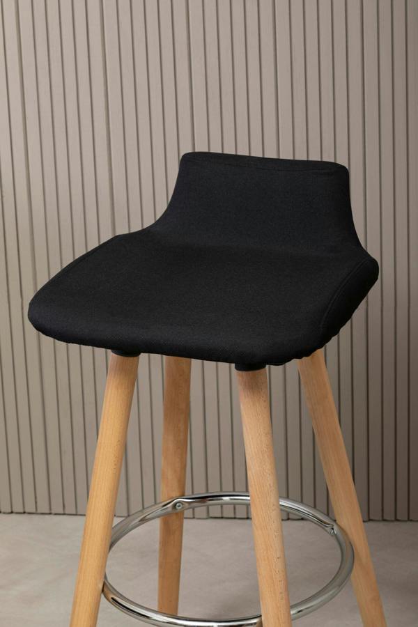 Interiors by Premier Stockholm Black Leather Effect Seat Bar Stool