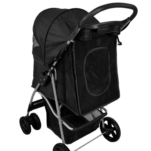 Monstershop Pet Stroller with Rain Cover – Black