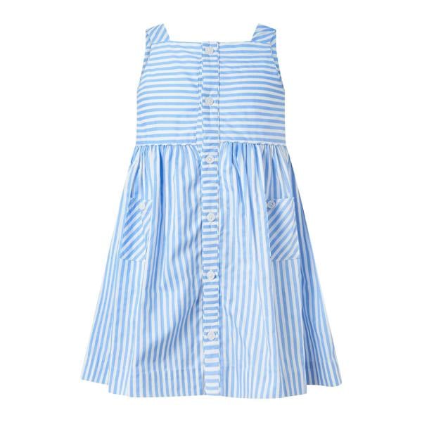 Rachel Riley Blue Striped Button-Front Sun Dress