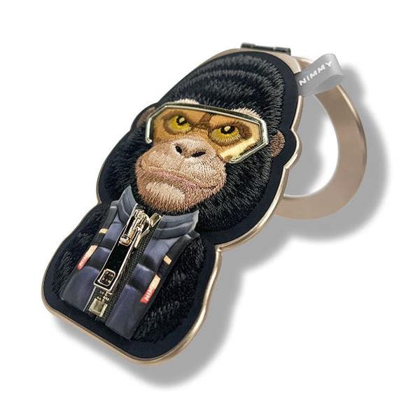 Nimmy Friends Nimmy Cool & Cute 2.0 Gorilla Embroidery Magnetic Stand with MagSafe Black - N-KM-BSZJ-016