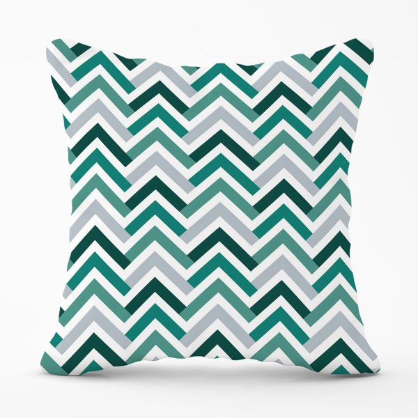 Warren Reed Geometric Retro Vintage Colored Chevron Pattern Cushions