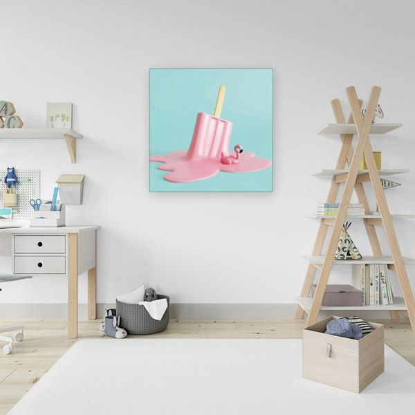 Warren Reed Flamingo Ice Cream Canvas