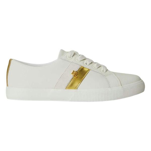 Ralph Lauren Womens/Ladies Janson Flat Trainers - White/Gold - 