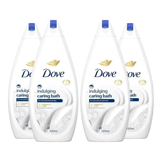 Dove Caring Bath Indulging Cream Bath Soak 720ml With Moisturising Cream 4 Pack