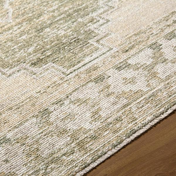 Livabliss Fifth Avenue-Vintage Green Brown Grey Traditional Boho Fringe Rug