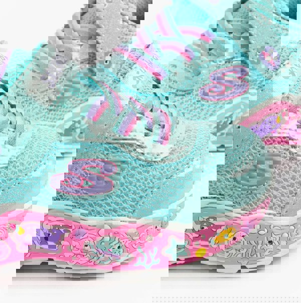 Skechers PLAY SCENE - FUN SQUAD Girls Trainers Turquoise Multi
