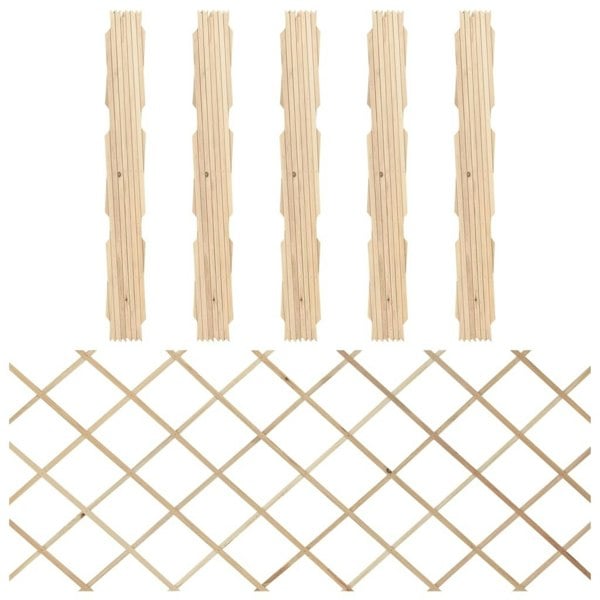 Berkfield Trellis Fences 5 pcs Solid Firwood 180x80 cm